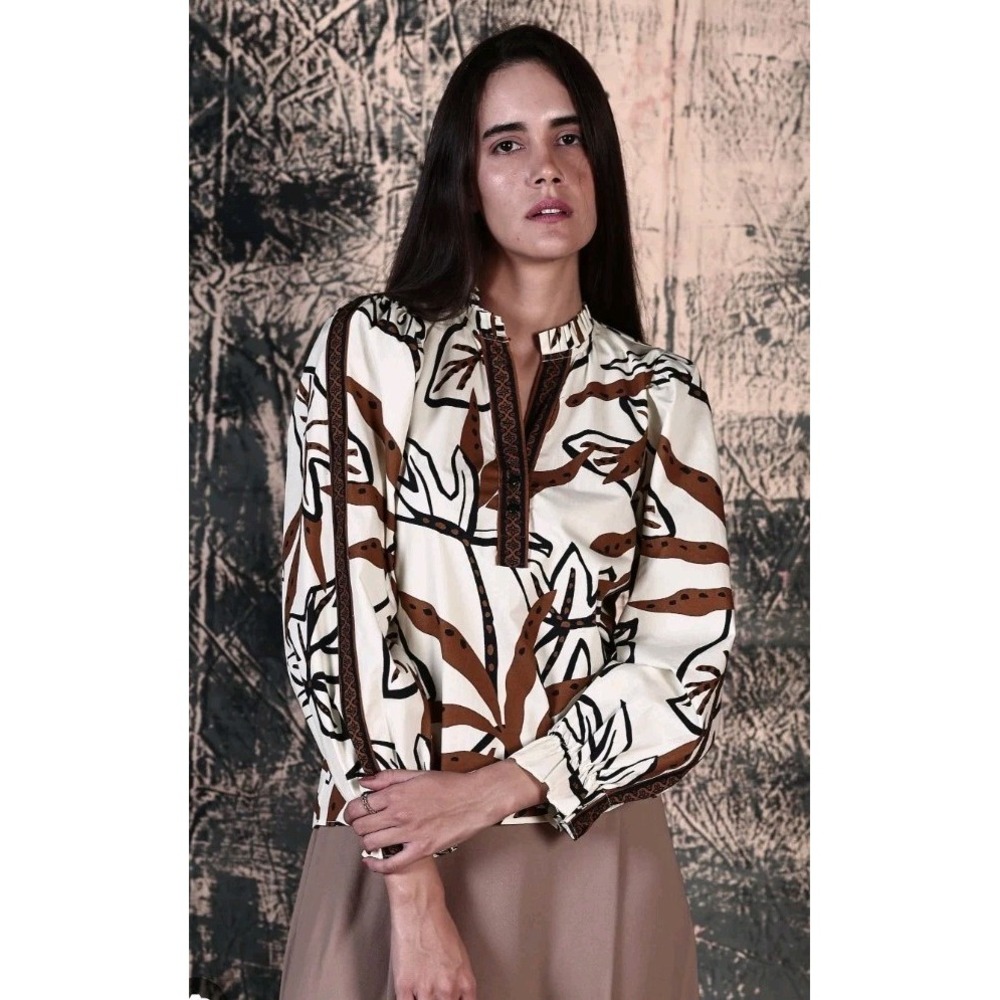 NEW! Maude Vivante S Vanilla Ferns Ashley Top
